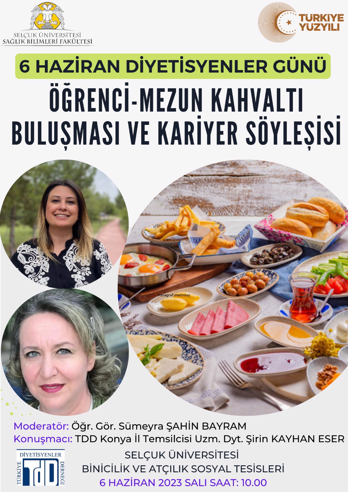 Beslenme ve Diyetetik Bölümü Öğrenci-Mezun Kahvaltı ve Kariyer Söyleşi Etkinliği